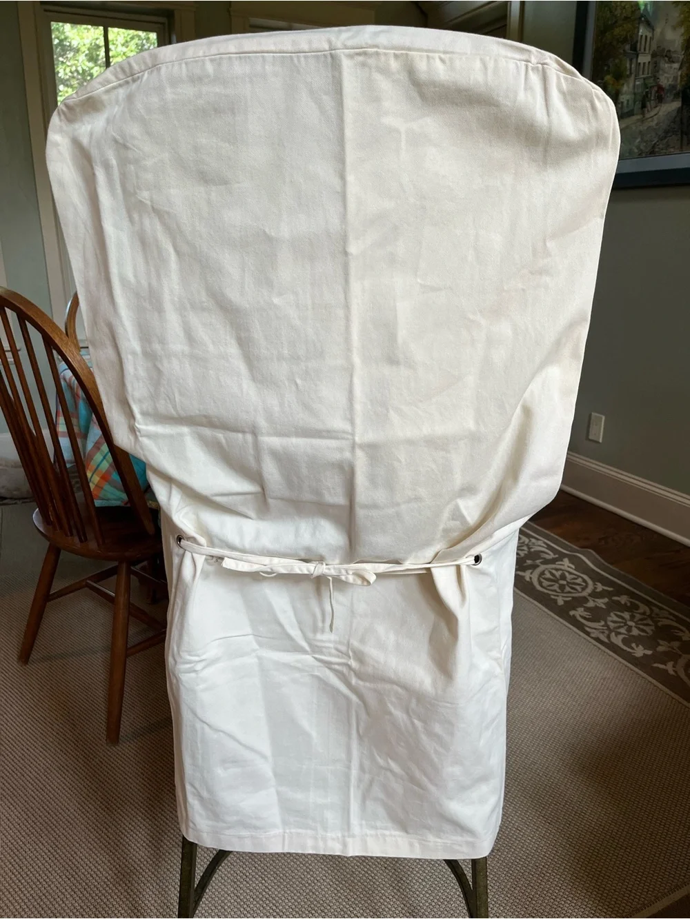 Pottery Barn Loose Fit Dining Chair Cover Side Kitchen Cotton Twill Ivory NWOT